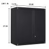 Black Wall Storage Cabinet with Adjustable Shlef,Metal Wall Storage Cabinet with Lock for Kithen, Bathroom,Garage