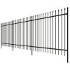 Security Palisade Fence with Pointed Top Steel 19' 8"x4' 11" Black