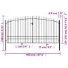 Double Door Fence Gate with Spear Top 157.5"x97.6"