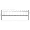 Garden Fence with Hoop Top Steel 11.2' Black