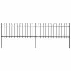 Garden Fence with Hoop Top Steel 11.2' Black