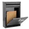 Wall Mount Mailbox Lockable Galvanized Iron Letter Post Box Locking Security Drop Box with 2 Keys for Outside Home Office