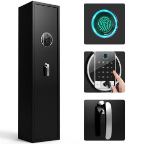 Large Capacity Quick Access Fingerprint Gun Safe,4-5 Gun Biometric Metal Rifle Gun Security Cabinet Safe Locker