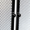4-Panel Fireplace Screen with 4 Tools and 2 Doors;  Heavy Duty Metal Fire Spark Guard;  Folding Fireplace Fence;  Black