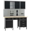 Workbench with Four Wall Panels and Two Cabinets