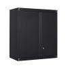 Black Wall Storage Cabinet with Adjustable Shlef,Metal Wall Storage Cabinet with Lock for Kithen, Bathroom,Garage