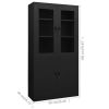 Office Cabinet Black 35.4"x15.7"x70.9" Steel