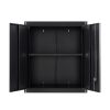 Black Wall Storage Cabinet with Adjustable Shlef,Metal Wall Storage Cabinet with Lock for Kithen, Bathroom,Garage