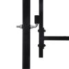 Fence Gate Double Door with Spike Top Steel 9.8'x5.7' Black