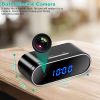 HD 1080P WiFi Alarm Clock Camera Wireless Security Camera Monitor Video Recorder with Night Vision Motion Detection Loop Recording