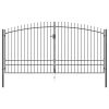 Double Door Fence Gate with Spear Top 157.5"x97.6"