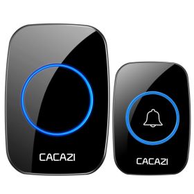 CACAZI Smart Home Wireless Music Doorbell 60 Chimes 5 Volume 300M Remote IP44 Waterproof Door Bell (Color: White)