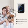 CACAZI Smart Home Wireless Music Doorbell 60 Chimes 5 Volume 300M Remote IP44 Waterproof Door Bell