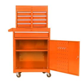 Adjustable Shelf Tool Cabinets W/ Drawer Tool Chest (Color: Orange, Type: Tool Cabinets)