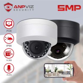 Anpviz 5MP IP Video Camera Outdoor POE Dome Hikvision Compatible CCTV (Focus: 2.8mm, Sensor Size: 1/2'' 4MP White Color)