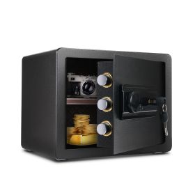 1.2 Cub Wall or Floor Mounting Safe for Personal Home (Color: Black)