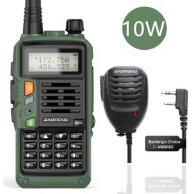 BAOFENG UV-S9 Plus Walkie Talkie Green Yellow Tri-Band 10W With USB Charger Powerful CB Radio Transceiver VHF UHF (Color: Yellow, Type: With 10W-mic)